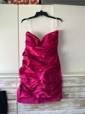 💖 Star Box Fuchsia Ruched Cocktail Party Dress 2X Plus Size Special Occasion